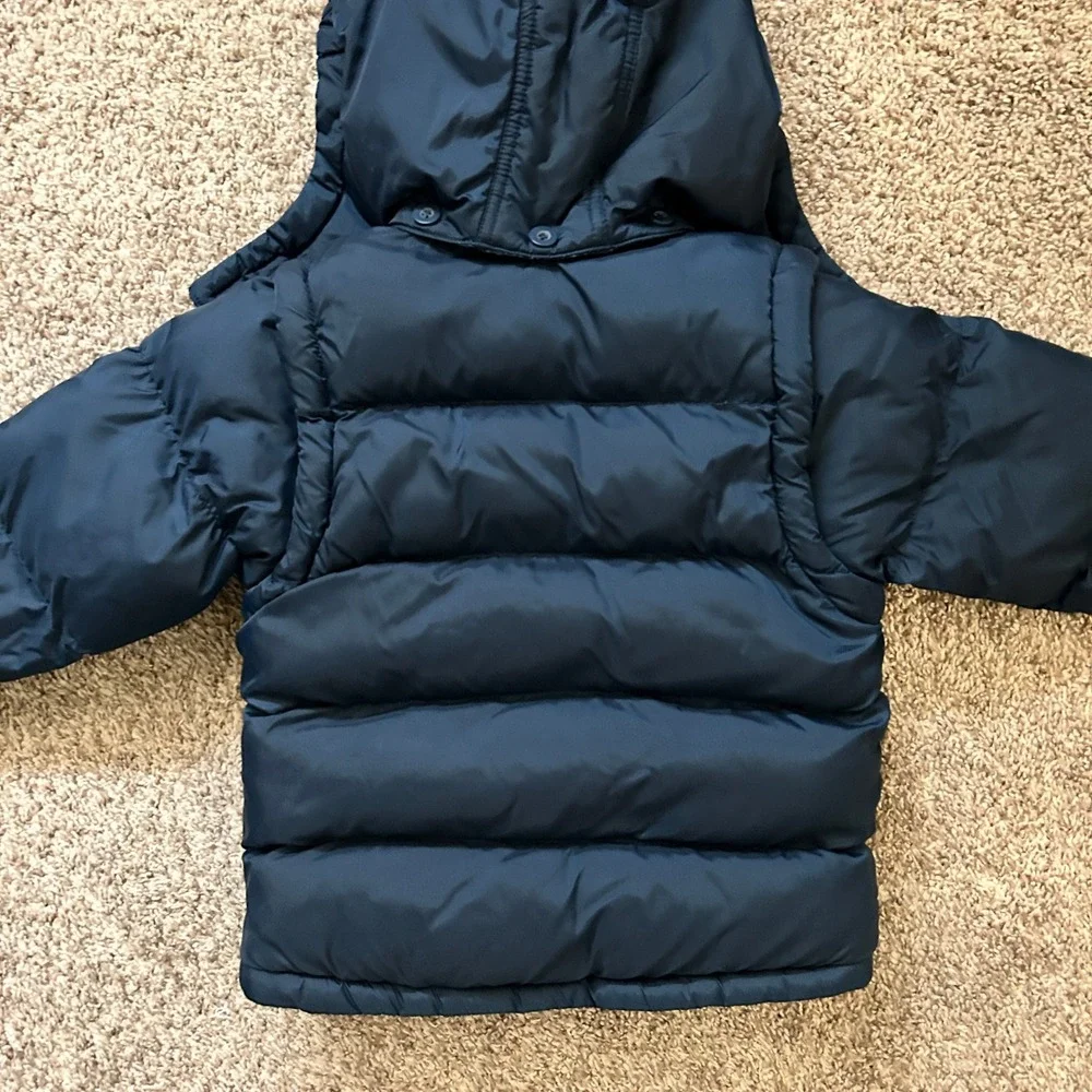 Oshkosh I Navy Blue Puffer Jacket w Fleece Lined‎ Hood & Detachable Arms I M 5/6